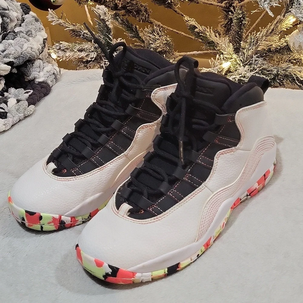 Air Jordan 10 Retro SE BV1843 176 White/Barely Volt-Black Sneakers
